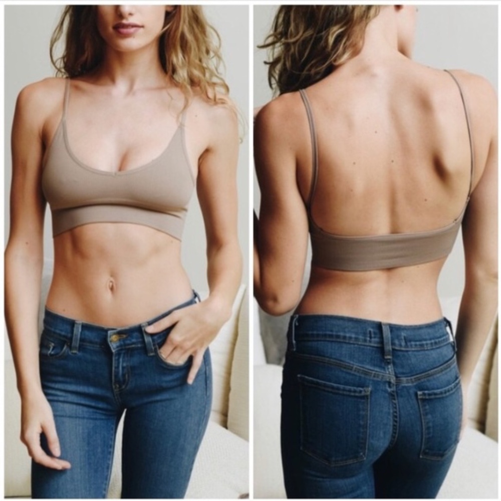Mocha Low Back Seamless Bralette